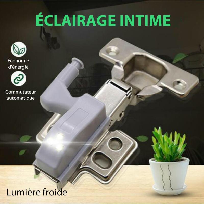 Lampe à Capteur LED pour Charnières Internes - Lot de 4 pièces