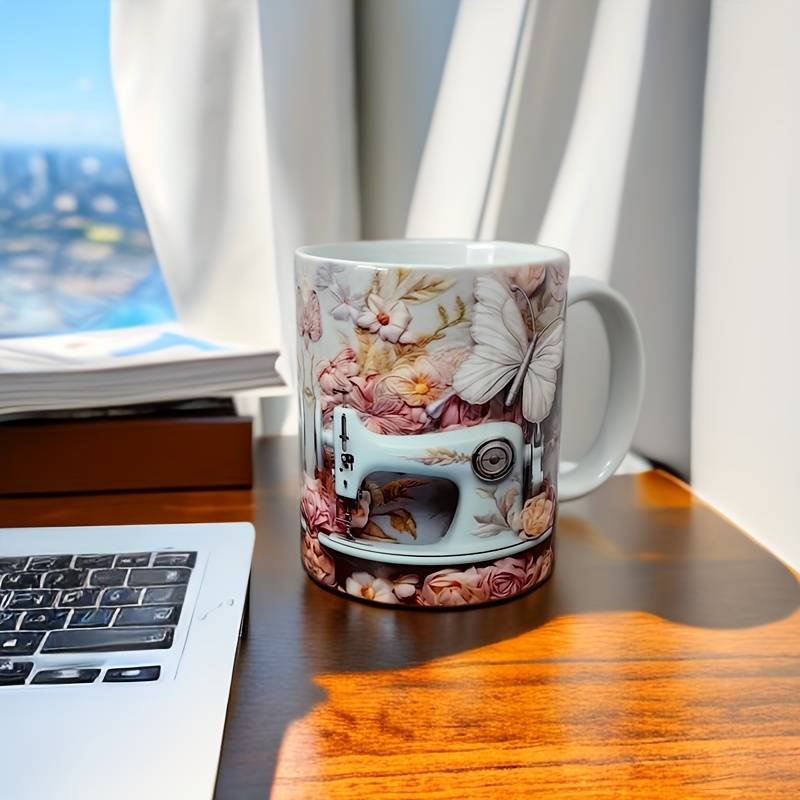 Tasse céramique créative 3D motif couture