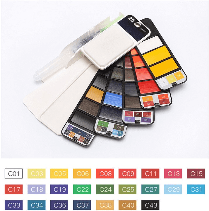 Kit de Peinture à l'Aquarelle Premium avec Pinceau Offert