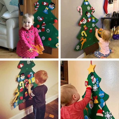Sapin de Noël DIY pour enfants avec 25 ornements Velcro