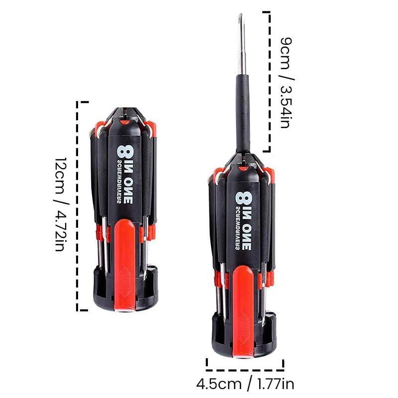 Tournevis multifonctions 8 en 1 avec lampe LED et lampe de poche