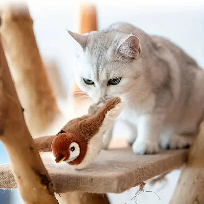 Oiseau Interactif Réaliste pour Chats - Maman Cadeau