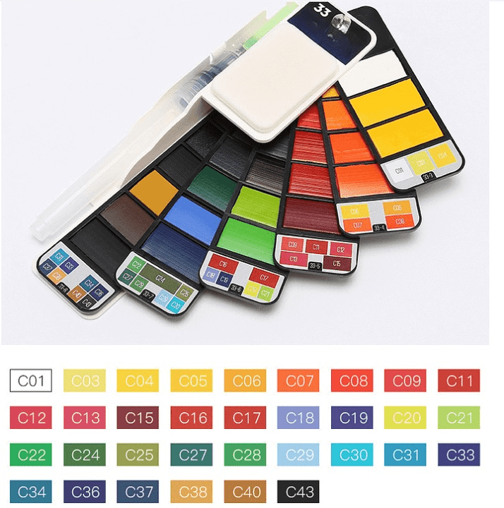 Kit de Peinture à l'Aquarelle Premium avec Pinceau Offert