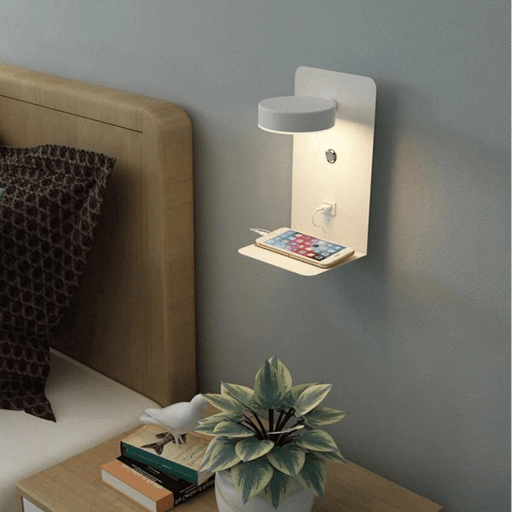 Applique Murale LED Élégante avec Port de Chargement USB