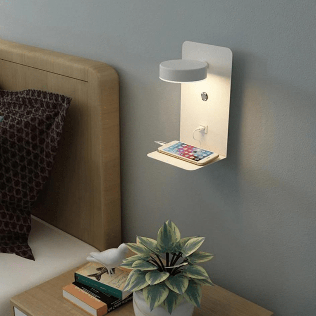 Applique Murale LED Élégante avec Port de Chargement USB