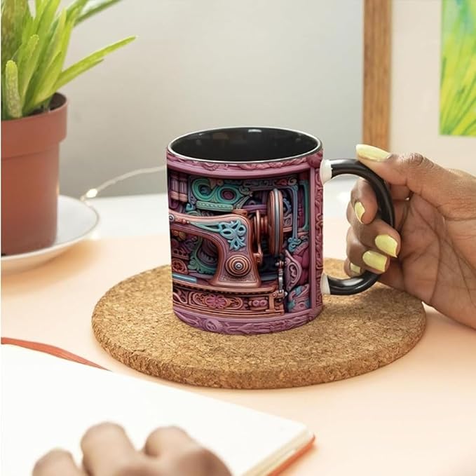 Tasse céramique créative 3D motif couture