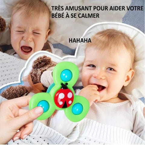 Bébé Spinner - Pack de 3 Jouets Rotatifs à Ventouse