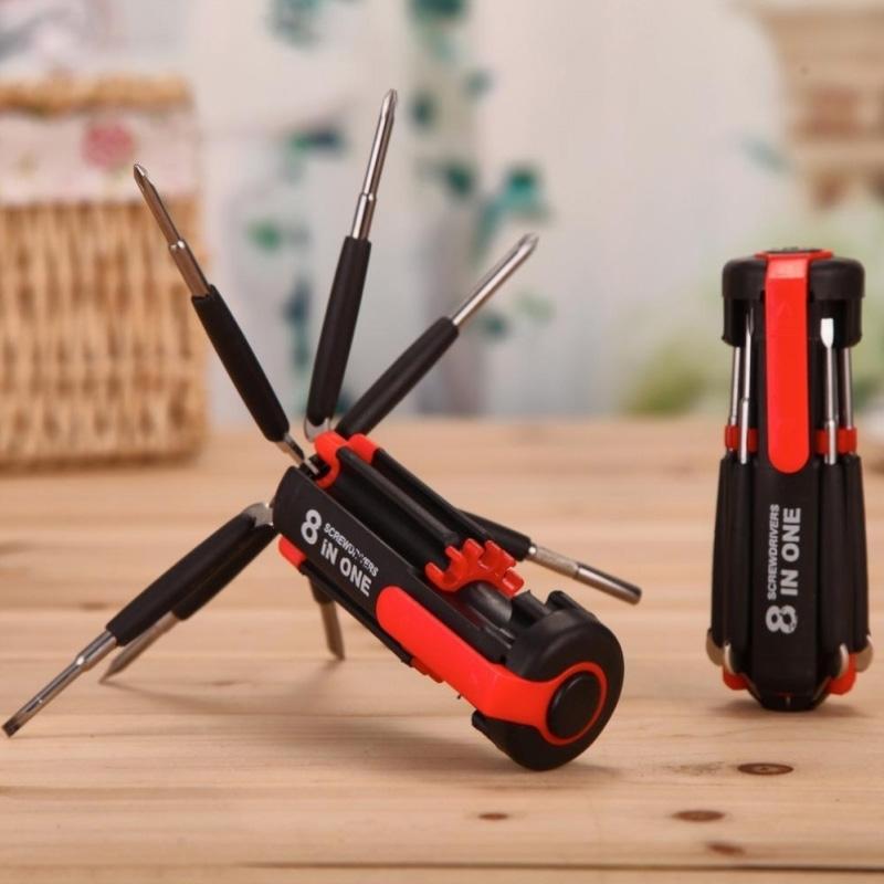Tournevis multifonctions 8 en 1 avec lampe LED et lampe de poche