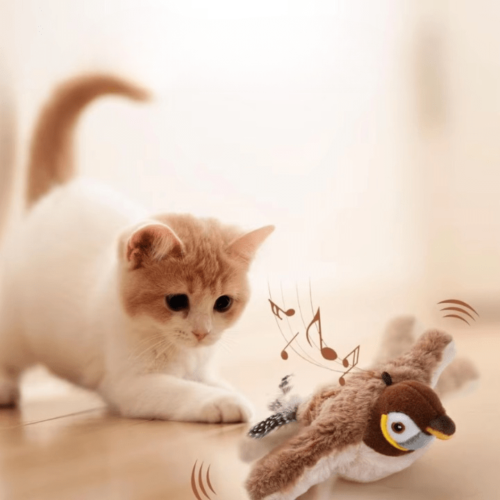 Oiseau Interactif Réaliste pour Chats - Maman Cadeau