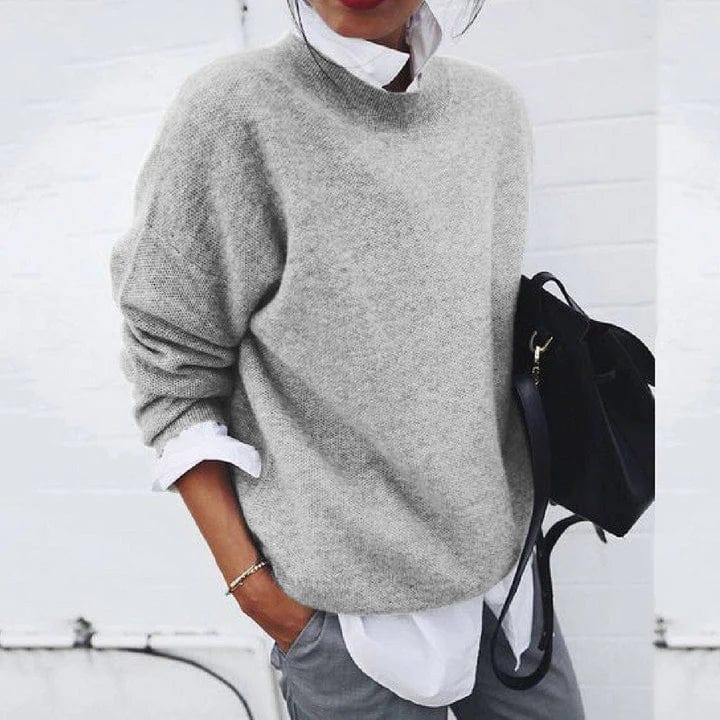 Pull à col de chemise élégant pour femme