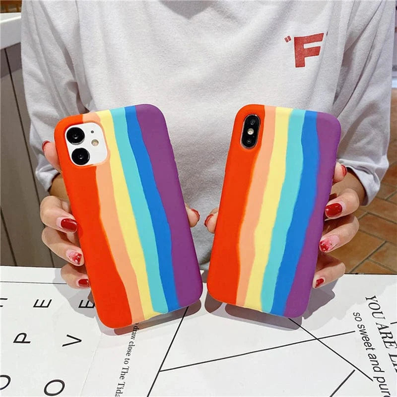 Coque Protectrice Arc-en-Ciel pour iPhone - Maman Cadeau