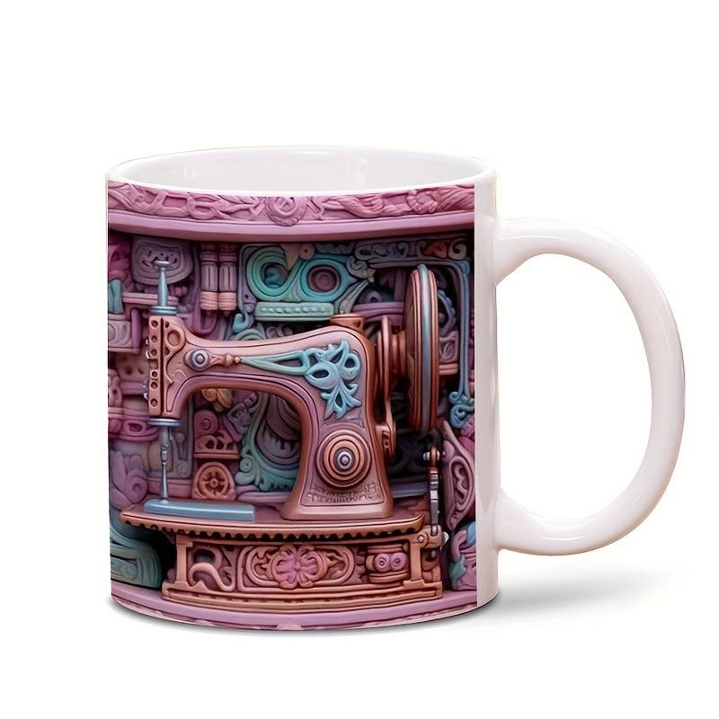 Tasse céramique créative 3D motif couture