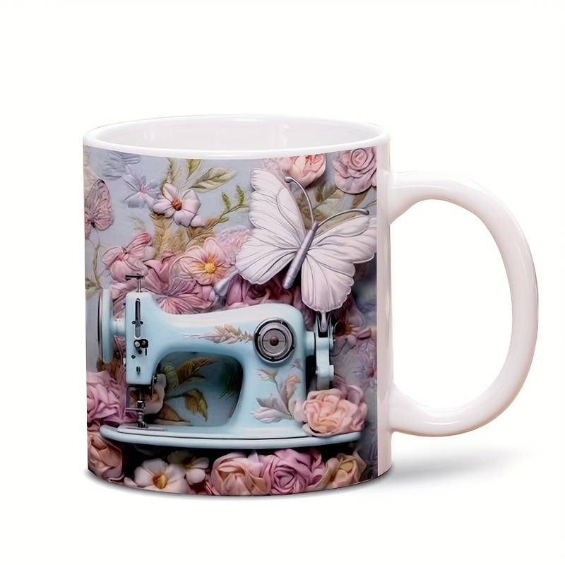 Tasse céramique créative 3D motif couture