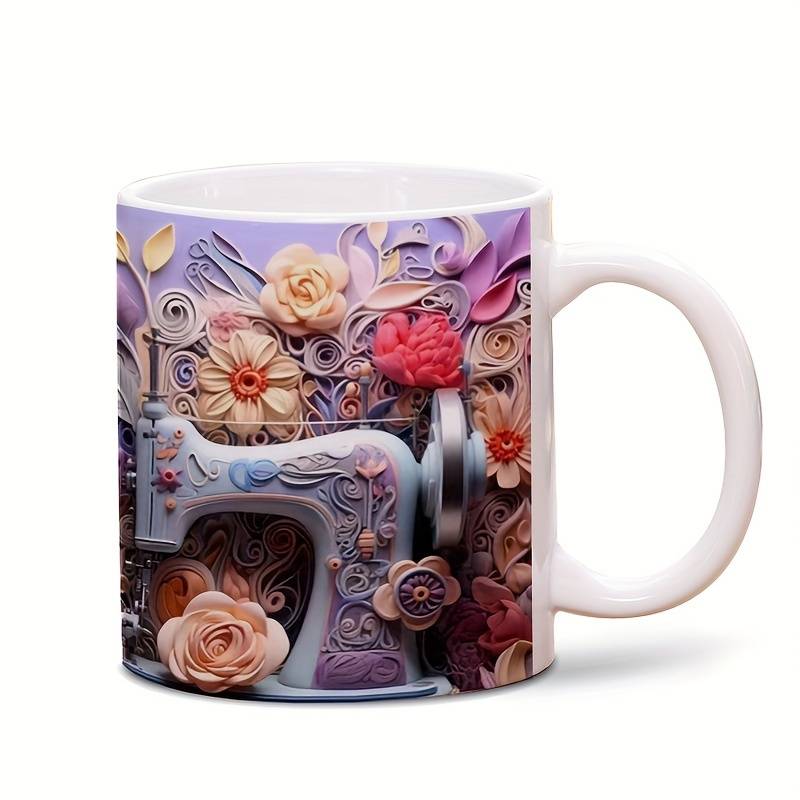 Tasse céramique créative 3D motif couture