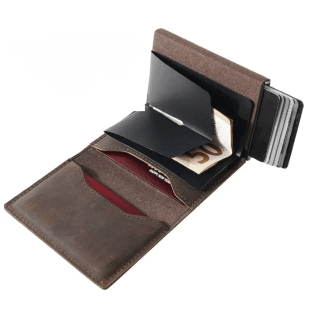 Portefeuille Compact Élégant en Métal Sécurisé