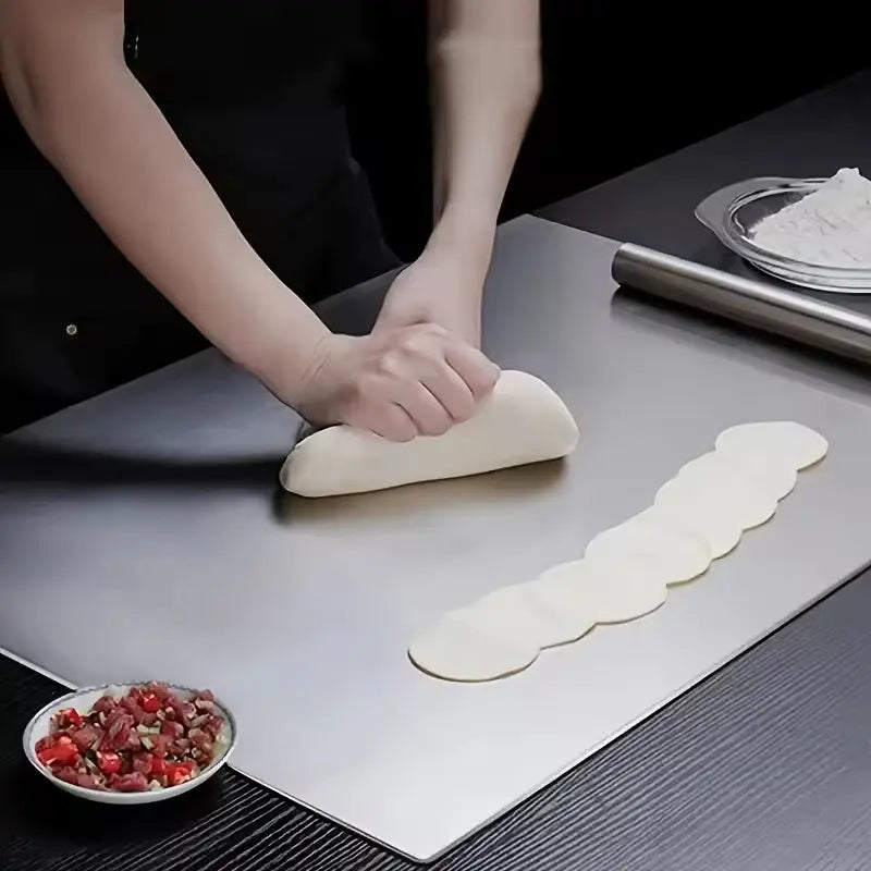 Planche à découper cuisine en acier inoxydable - Robuste antidérapante Meko France