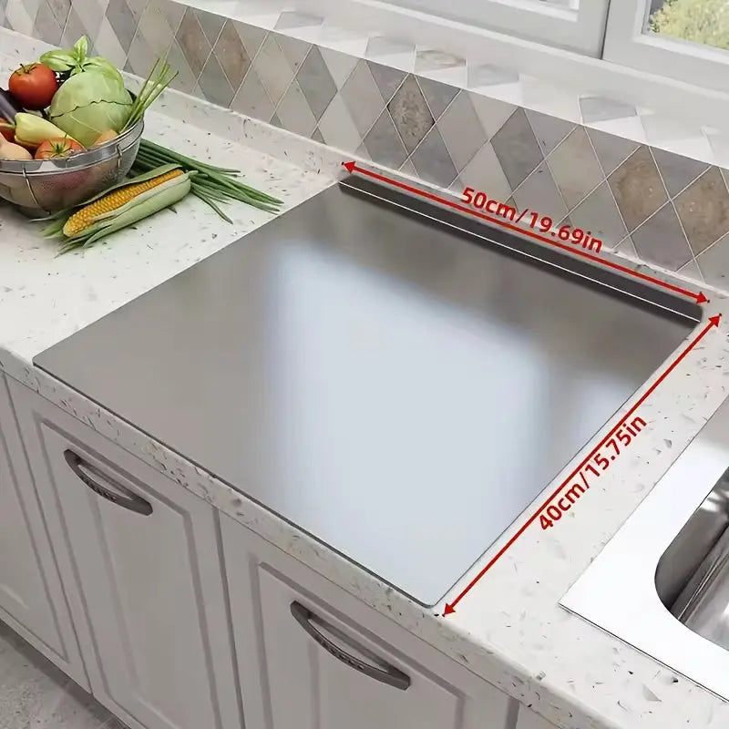 Planche à découper cuisine en acier inoxydable - Robuste antidérapante Meko France