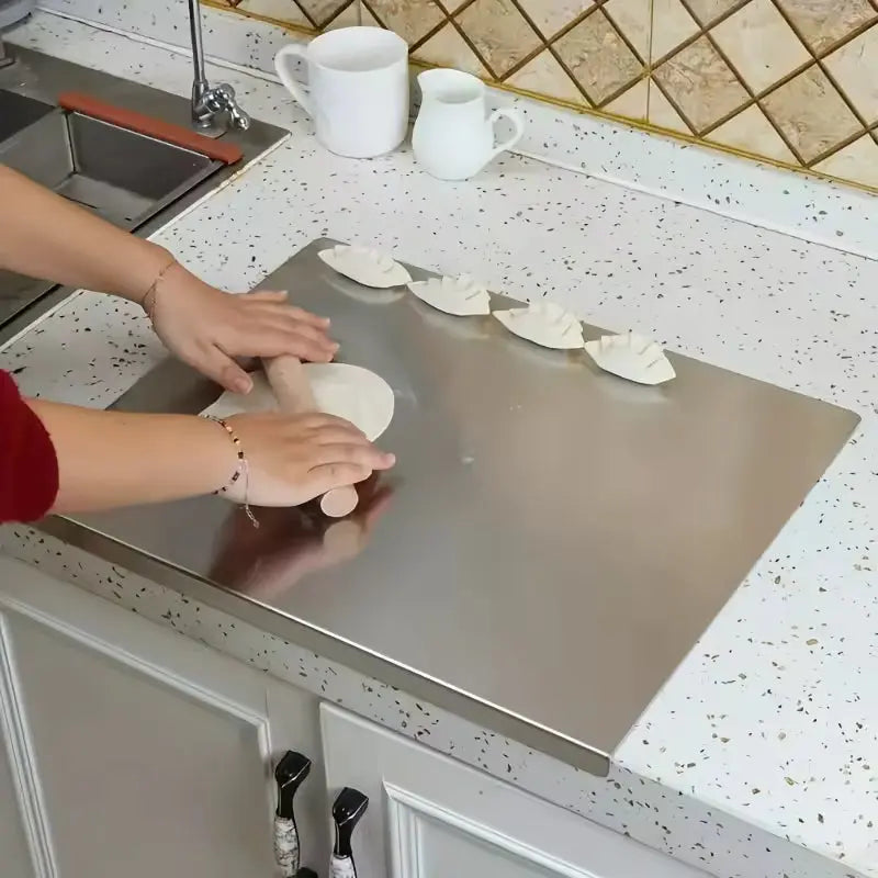 Planche à découper cuisine en acier inoxydable - Robuste antidérapante Meko France