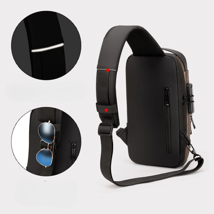 Sac à Bandoulière Multifonctionnel avec Port USB Intégré