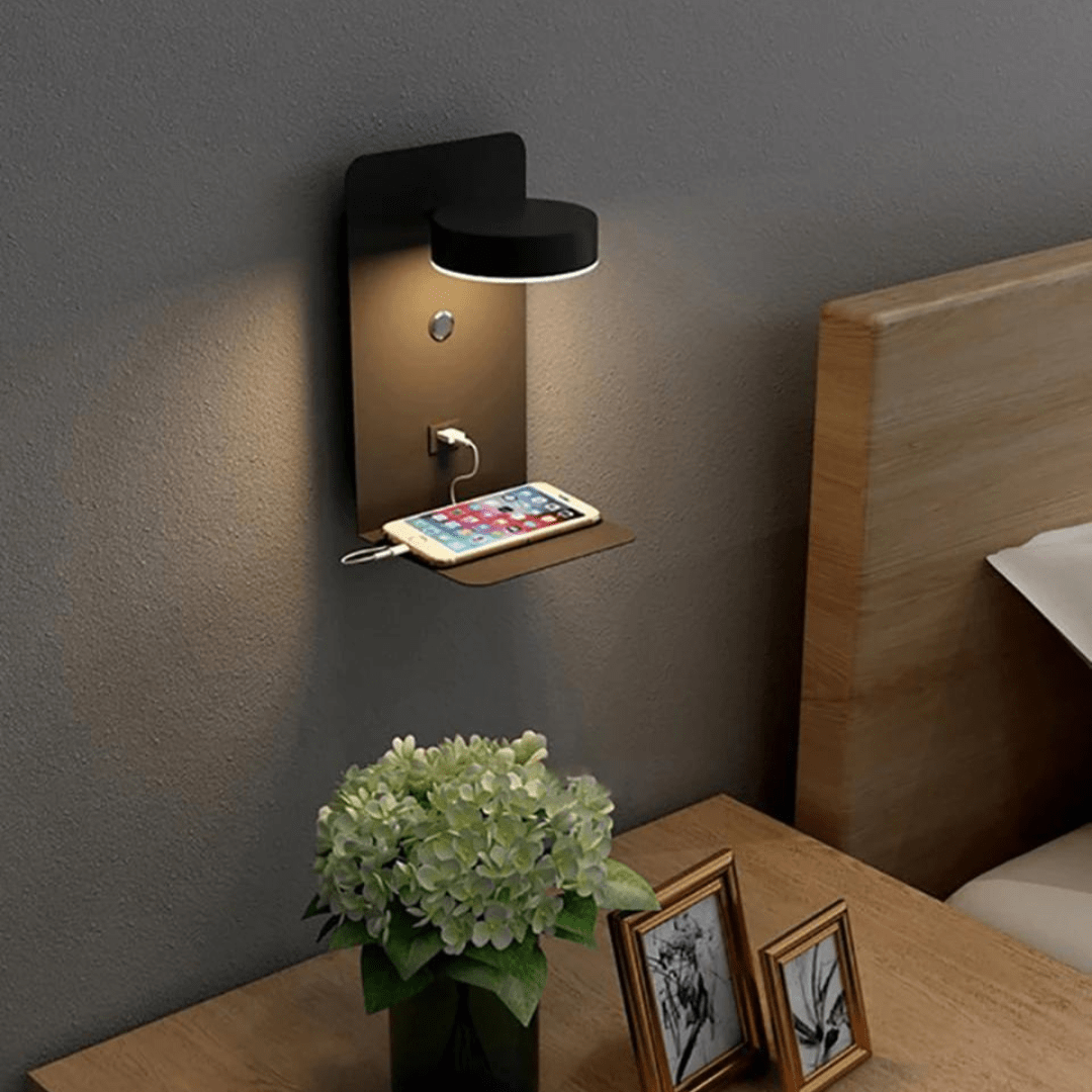 Applique Murale LED Élégante avec Port de Chargement USB