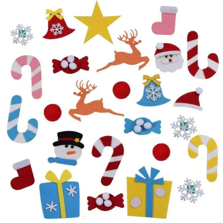 Sapin de Noël DIY pour enfants avec 25 ornements Velcro