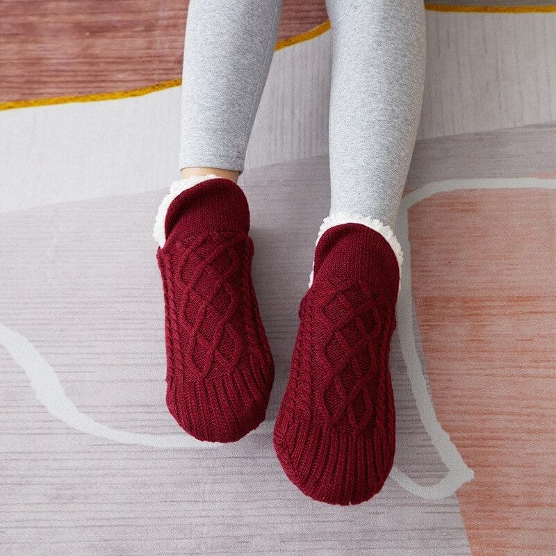 Pantoufles d'hiver en peluche réchauffante Maman Cadeau