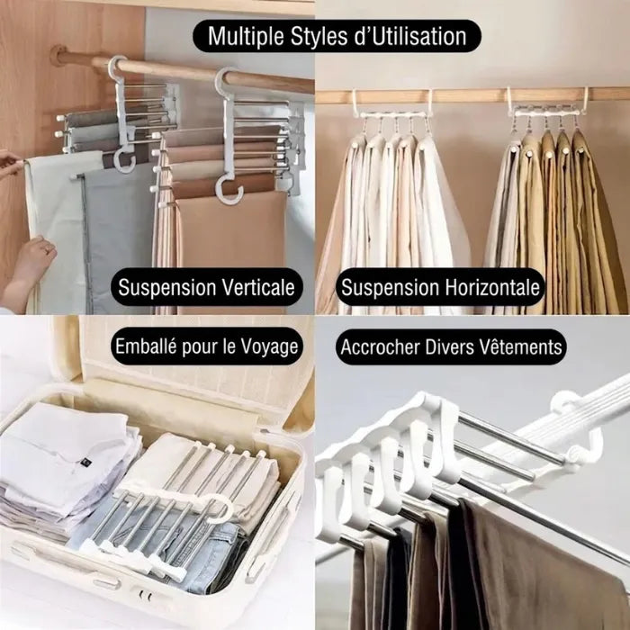 Cintre porte-pantalons multifonction