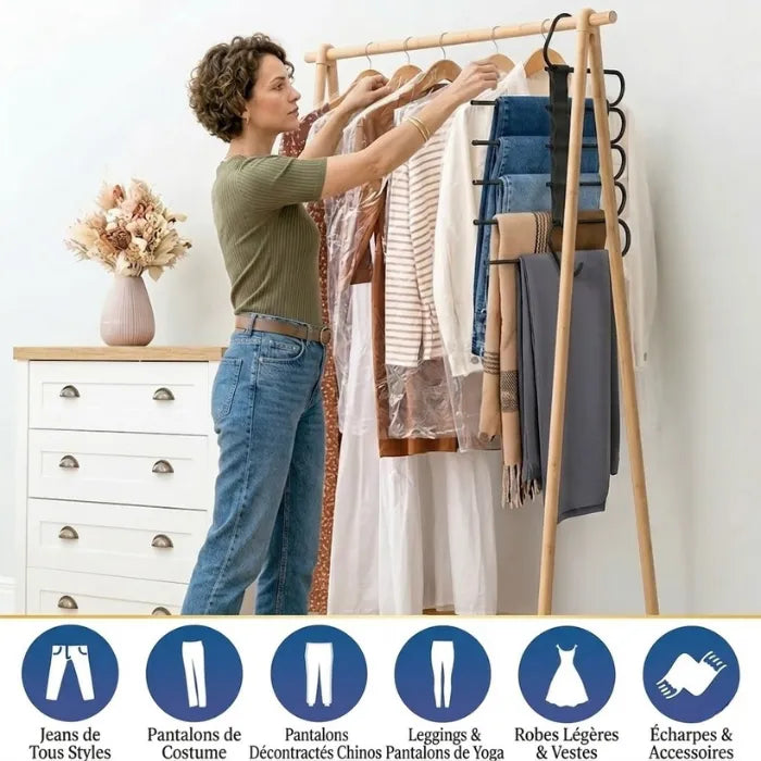 Cintre porte-pantalons multifonction