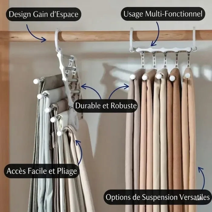 Cintre porte-pantalons multifonction
