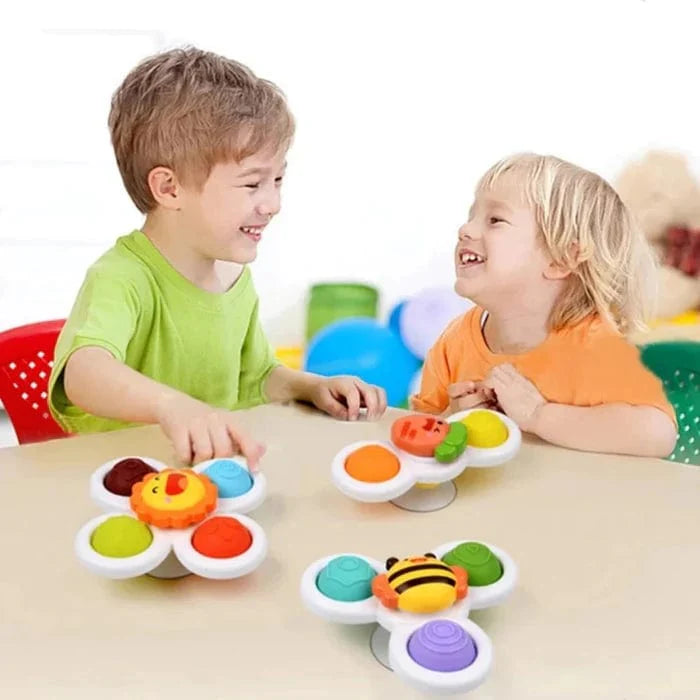Bébé Spinner - Pack de 3 Jouets Rotatifs à Ventouse