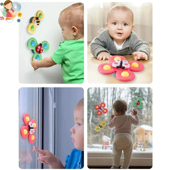 Bébé Spinner - Pack de 3 Jouets Rotatifs à Ventouse