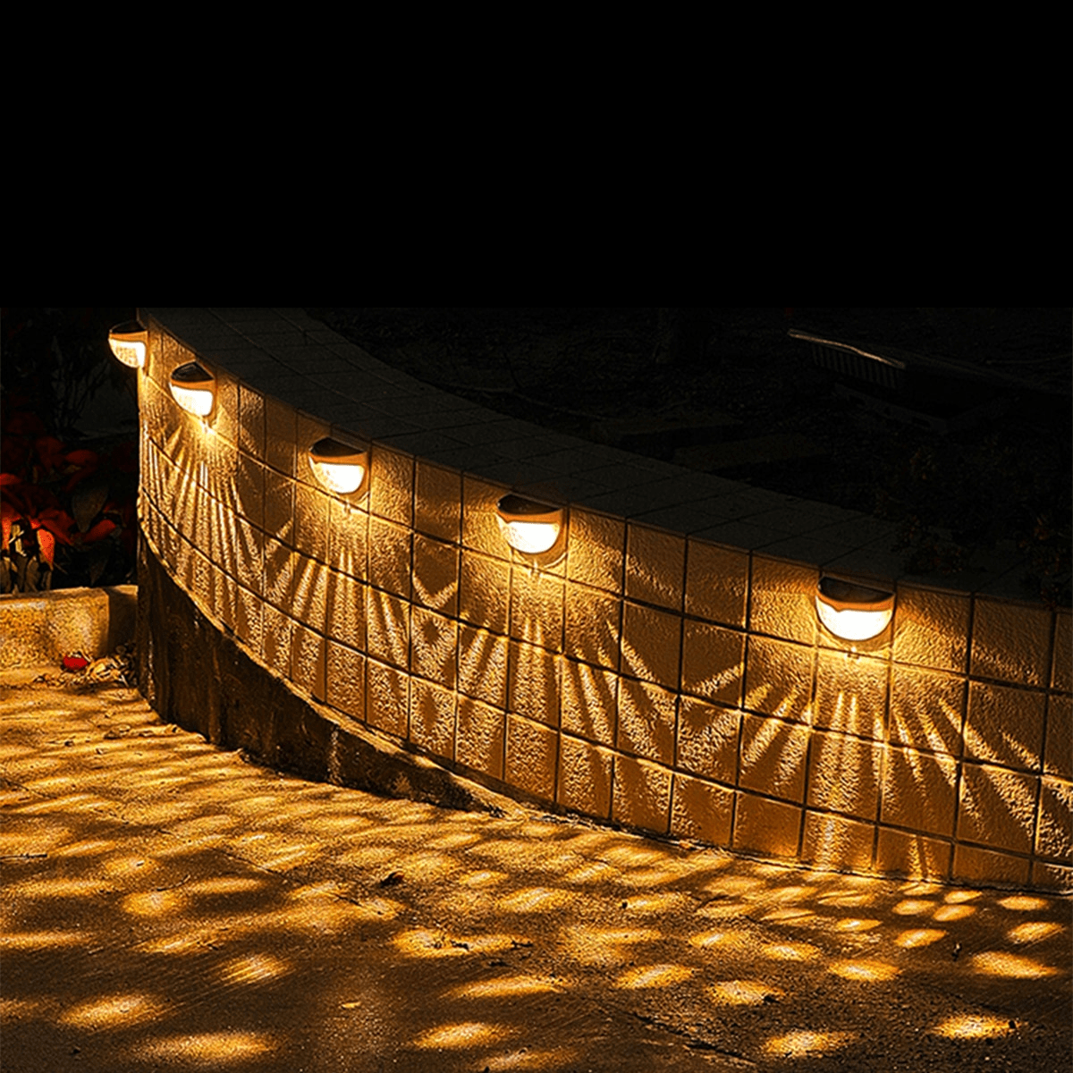 Applique murale extérieur solaire LED effet soleil