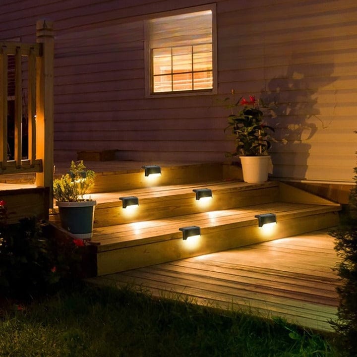Luminaire décoratif solaire pour escaliers et bordures - Lot de 4 pièces