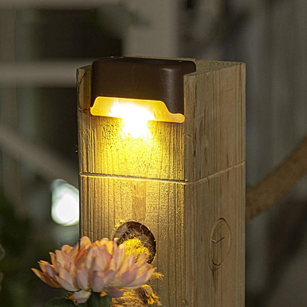 Luminaire décoratif solaire pour escaliers et bordures - Lot de 4 pièces