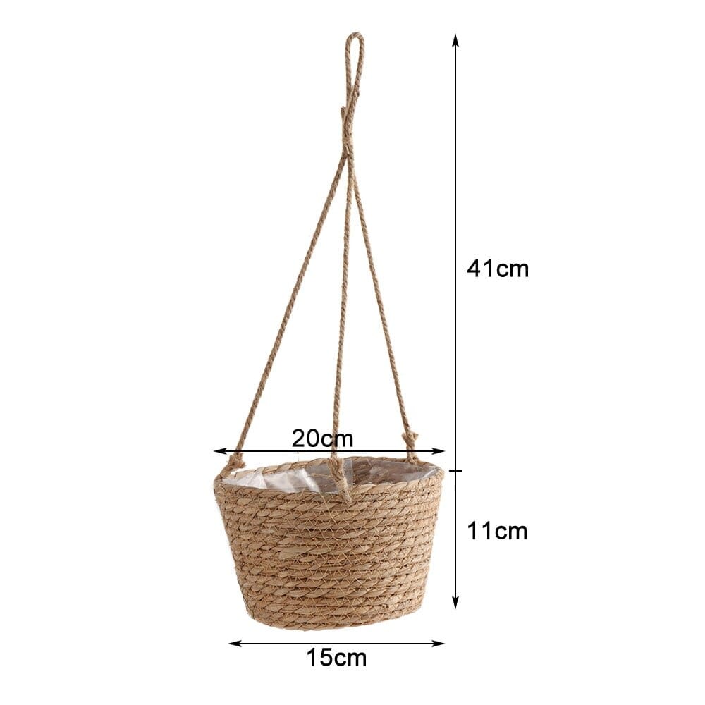 Pot de fleur en bois suspendu