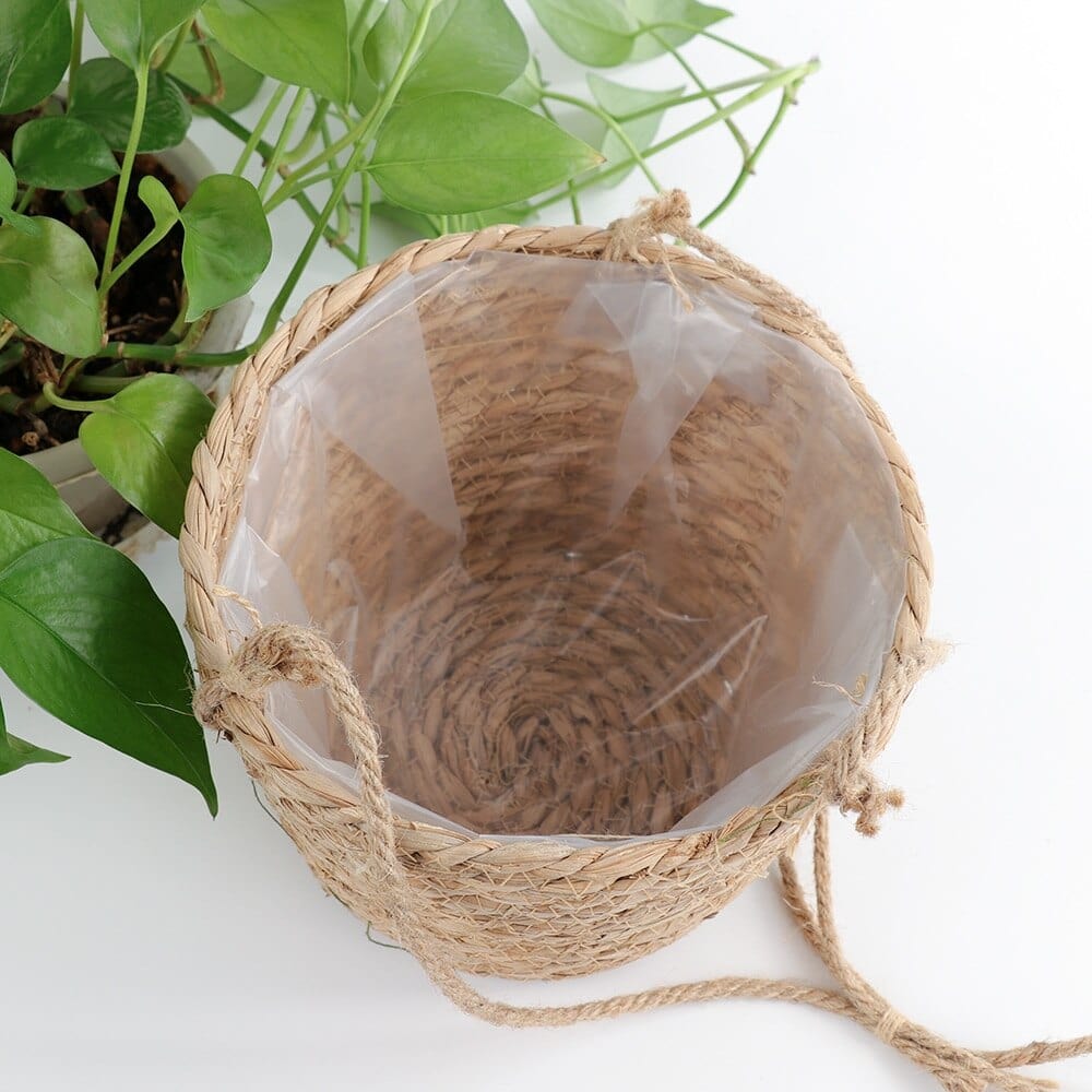 Pot de fleur en bois suspendu