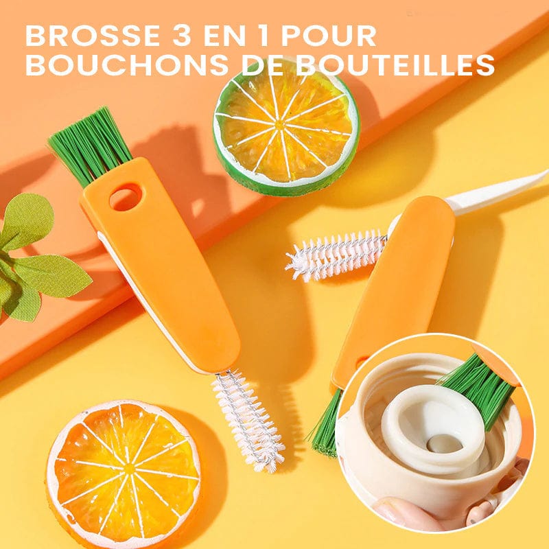 Brosse de nettoyage multifonctionnelle 3 en 1 pour tasses et couvercles