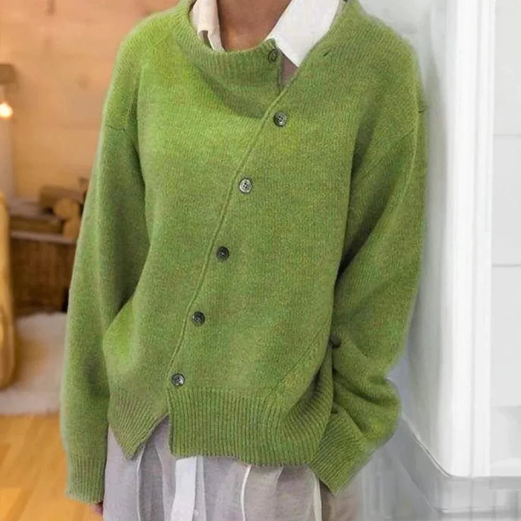 Cardigan Fermeture Asymétrique Cosy Élégant
