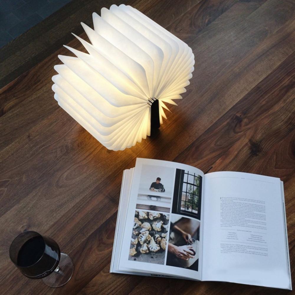 Livre lumineux en bois magnétique - Veilleuse rechargeable